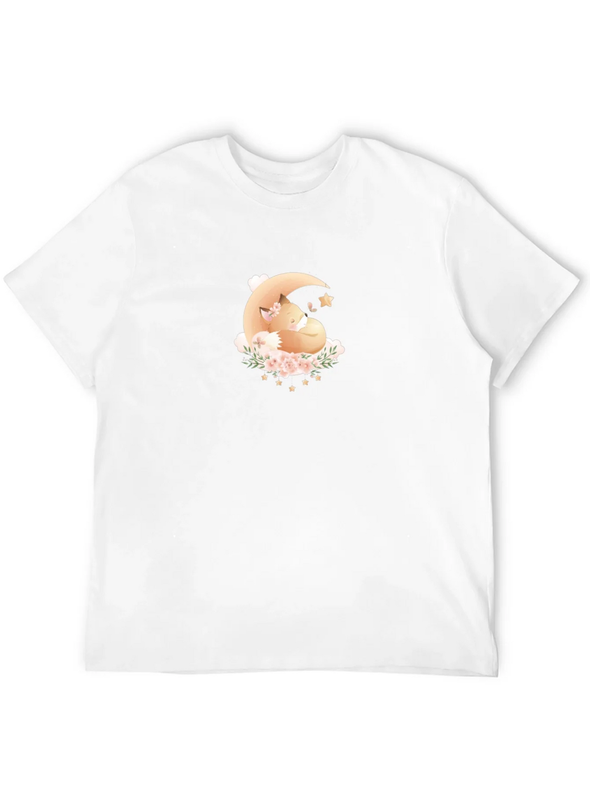 Dreamy Fox Moon Graphic Black T-Shirt product image 10