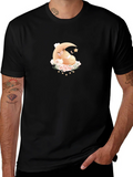 Dreamy Fox Moon Graphic Black T-Shirt product image 1