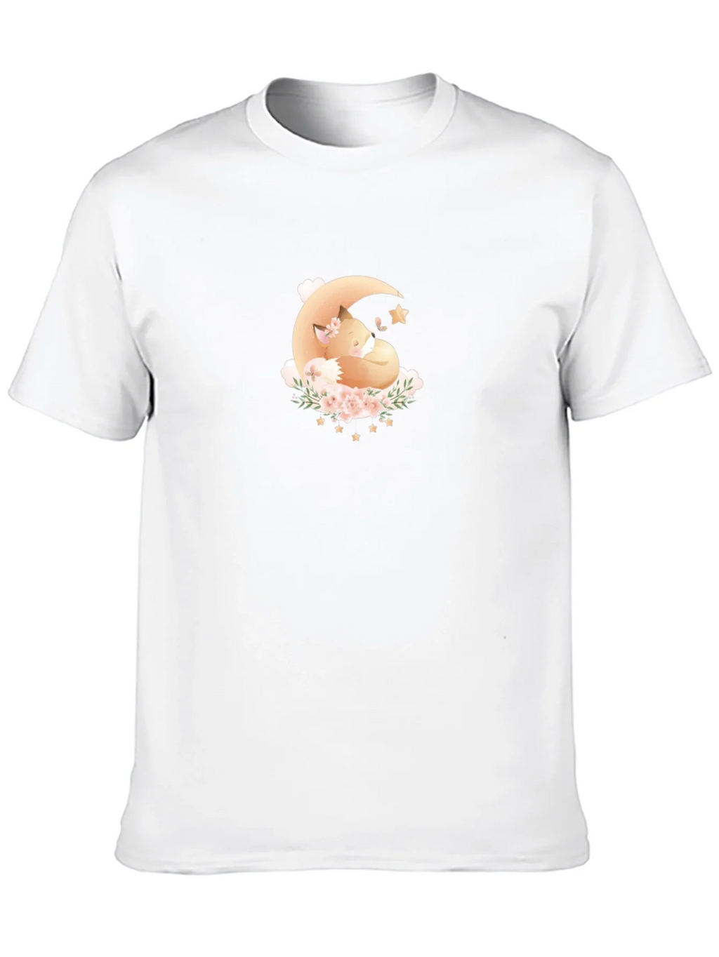 Dreamy Fox Moon Graphic Black T-Shirt product image 8