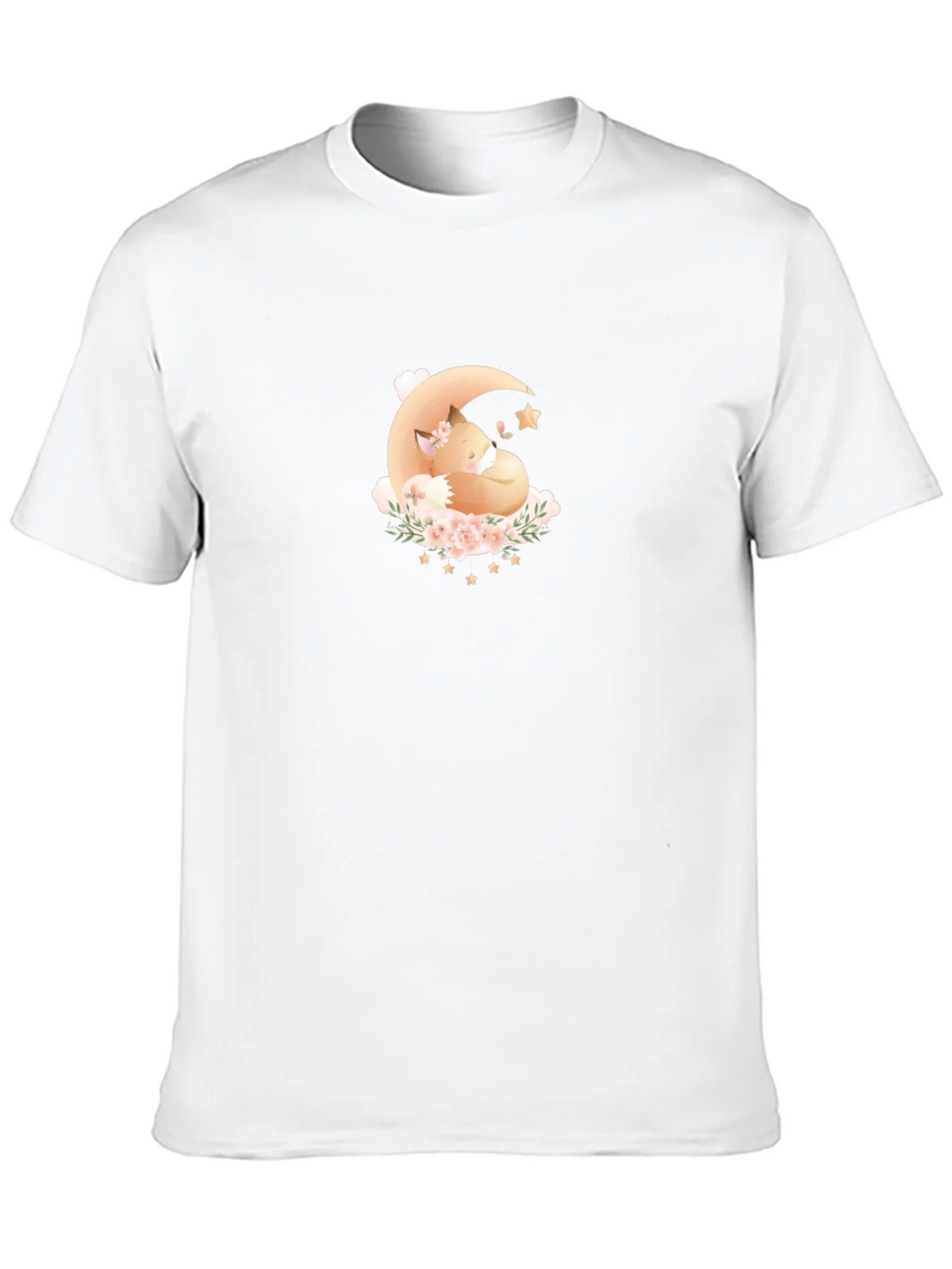 Dreamy Fox Moon Graphic Black T-Shirt product image 8