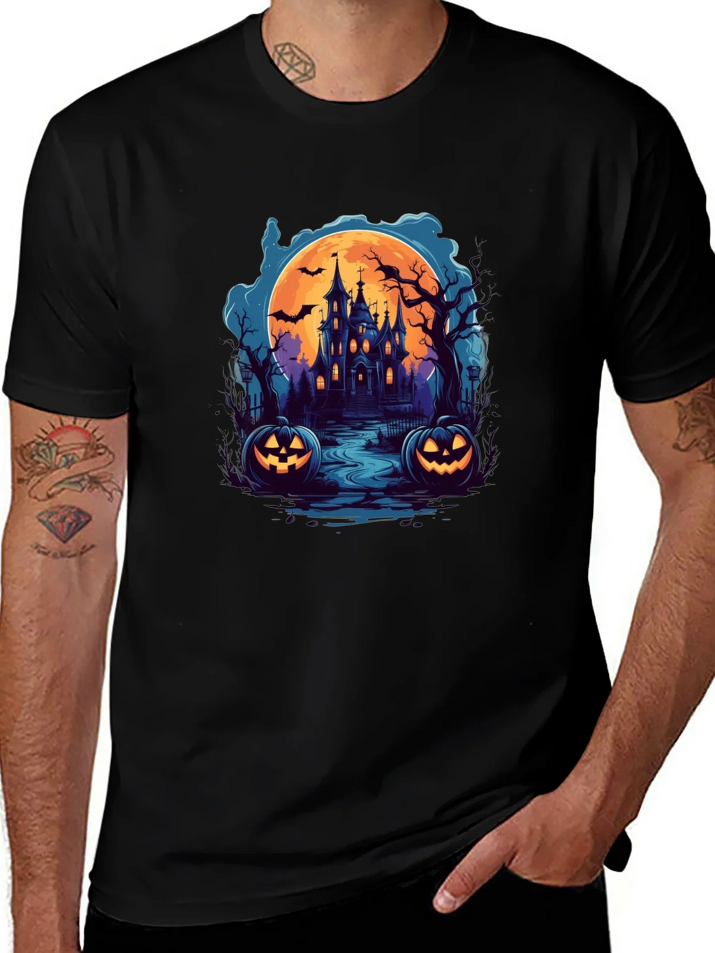 Spooky Halloween Haunted House T-Shirt product image 1