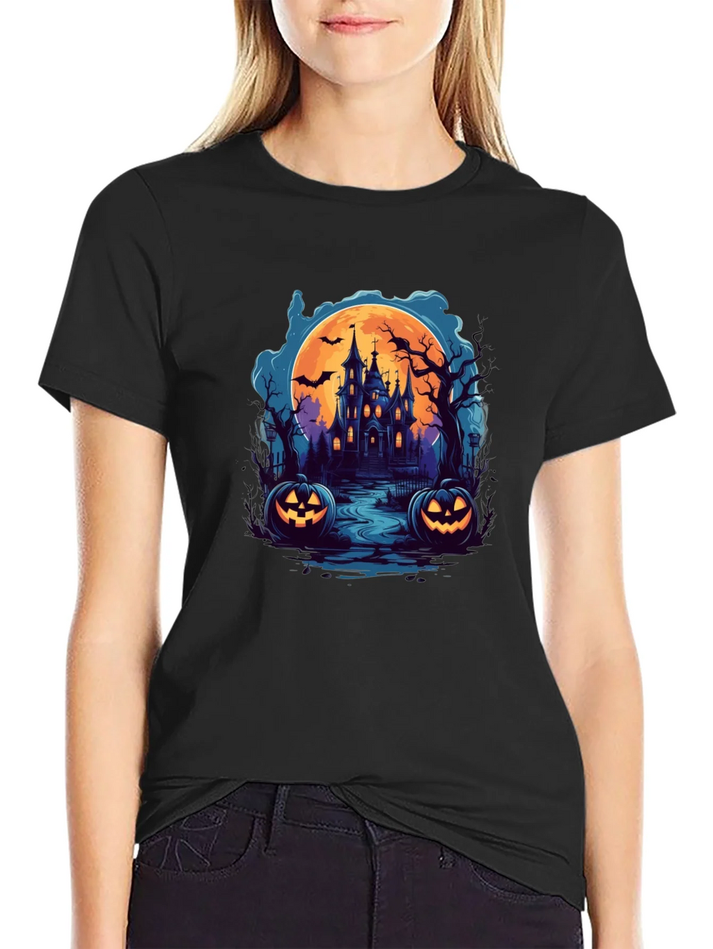 Spooky Halloween Haunted House T-Shirt product image 2