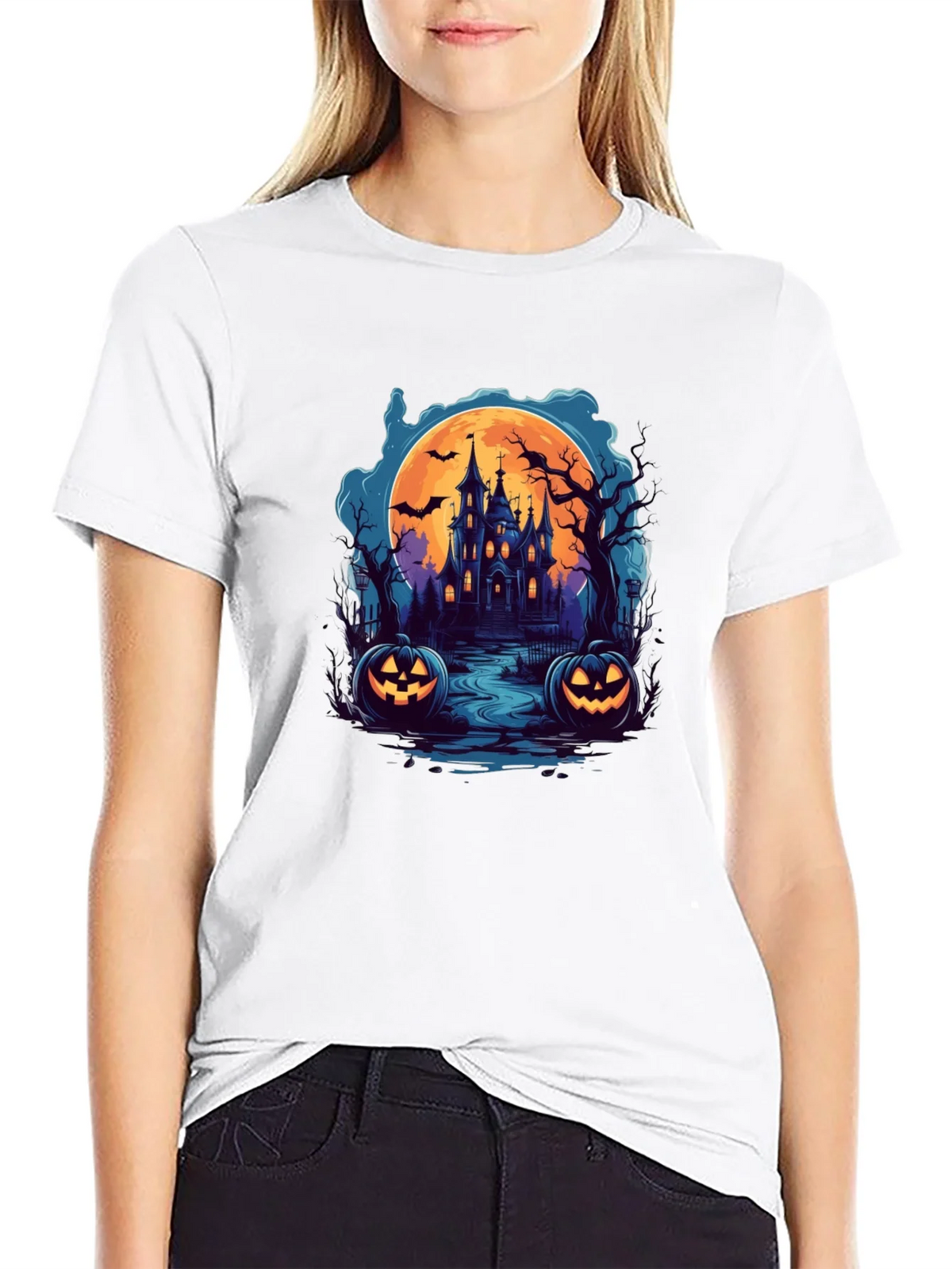 Spooky Halloween Haunted House T-Shirt product image 8
