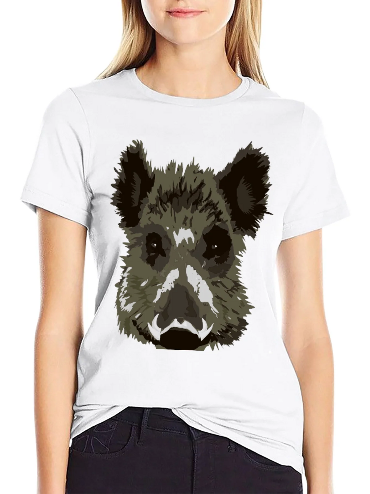Wild Boar Graphic Tee - Black Cotton T-Shirt product image 8