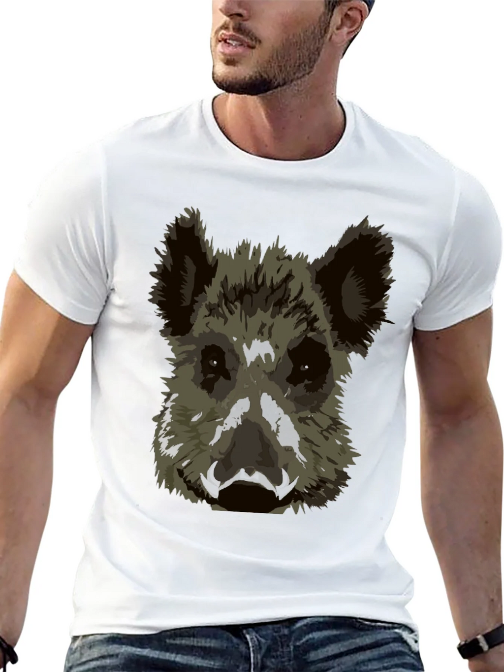 Wild Boar Graphic Tee - Black Cotton T-Shirt product image 12