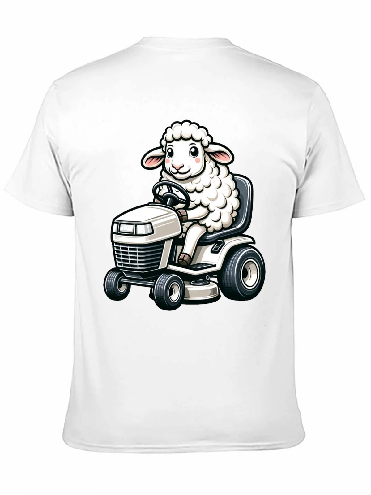 Sheep on Lawn Mower T-Shirt - Black product image 10