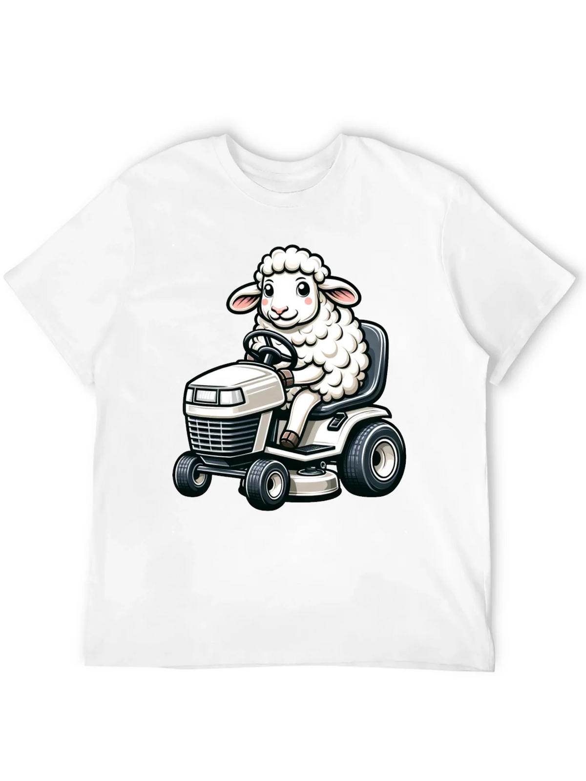 Sheep on Lawn Mower T-Shirt - Black product image 11