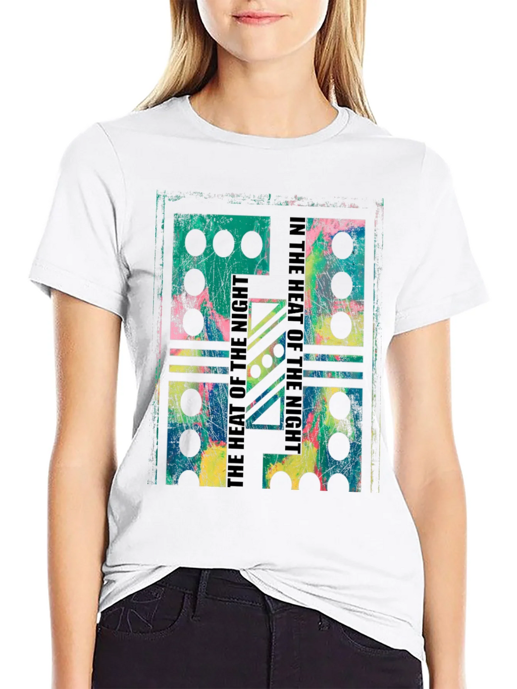 Abstract Domino T-Shirt - Heat of the Night Design product image 3
