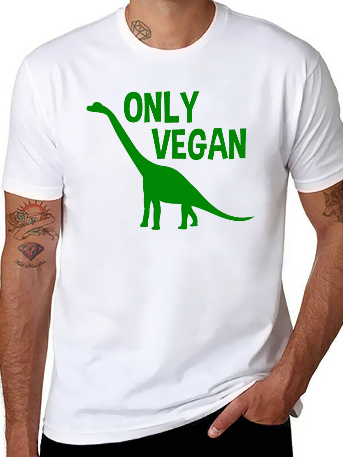 Vegan Dinosaur T-Shirt - Black Cotton Tee product image 7