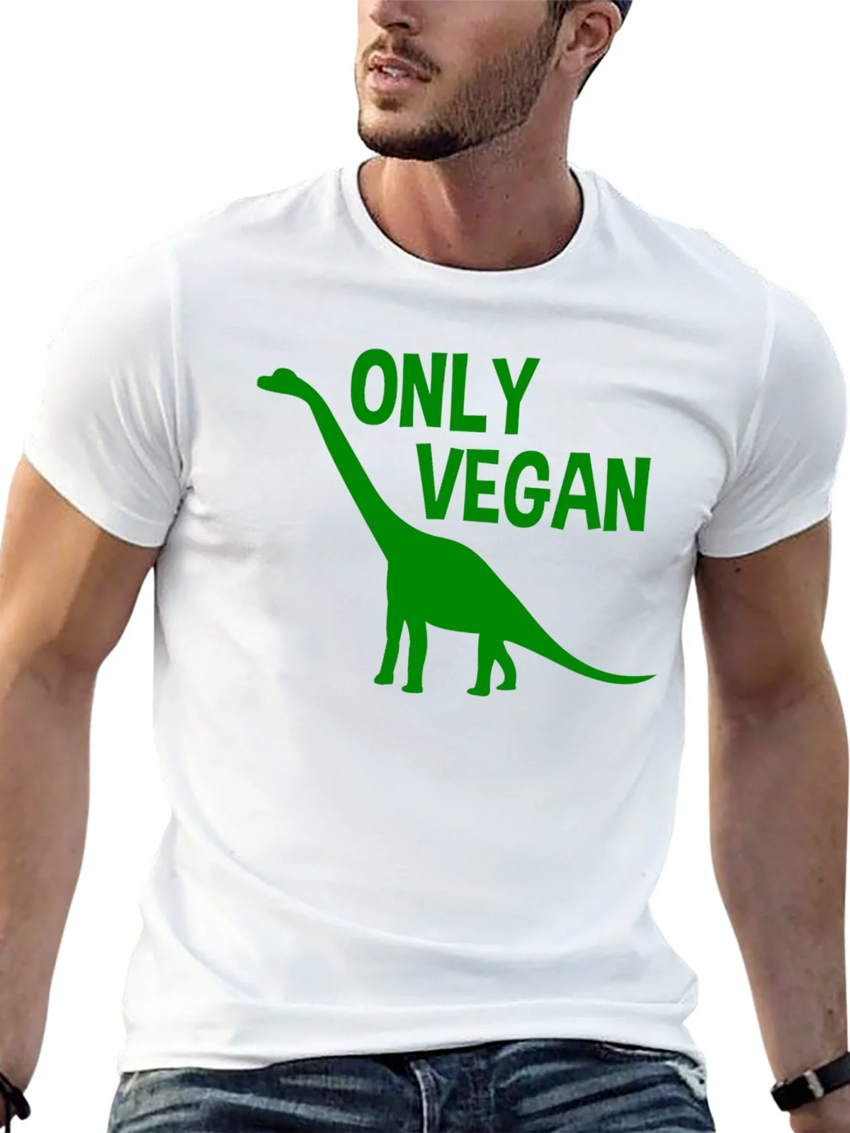 Vegan Dinosaur T-Shirt - Black Cotton Tee product image 12