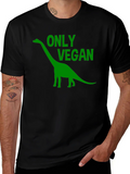 Vegan Dinosaur T-Shirt - Black Cotton Tee product image 1