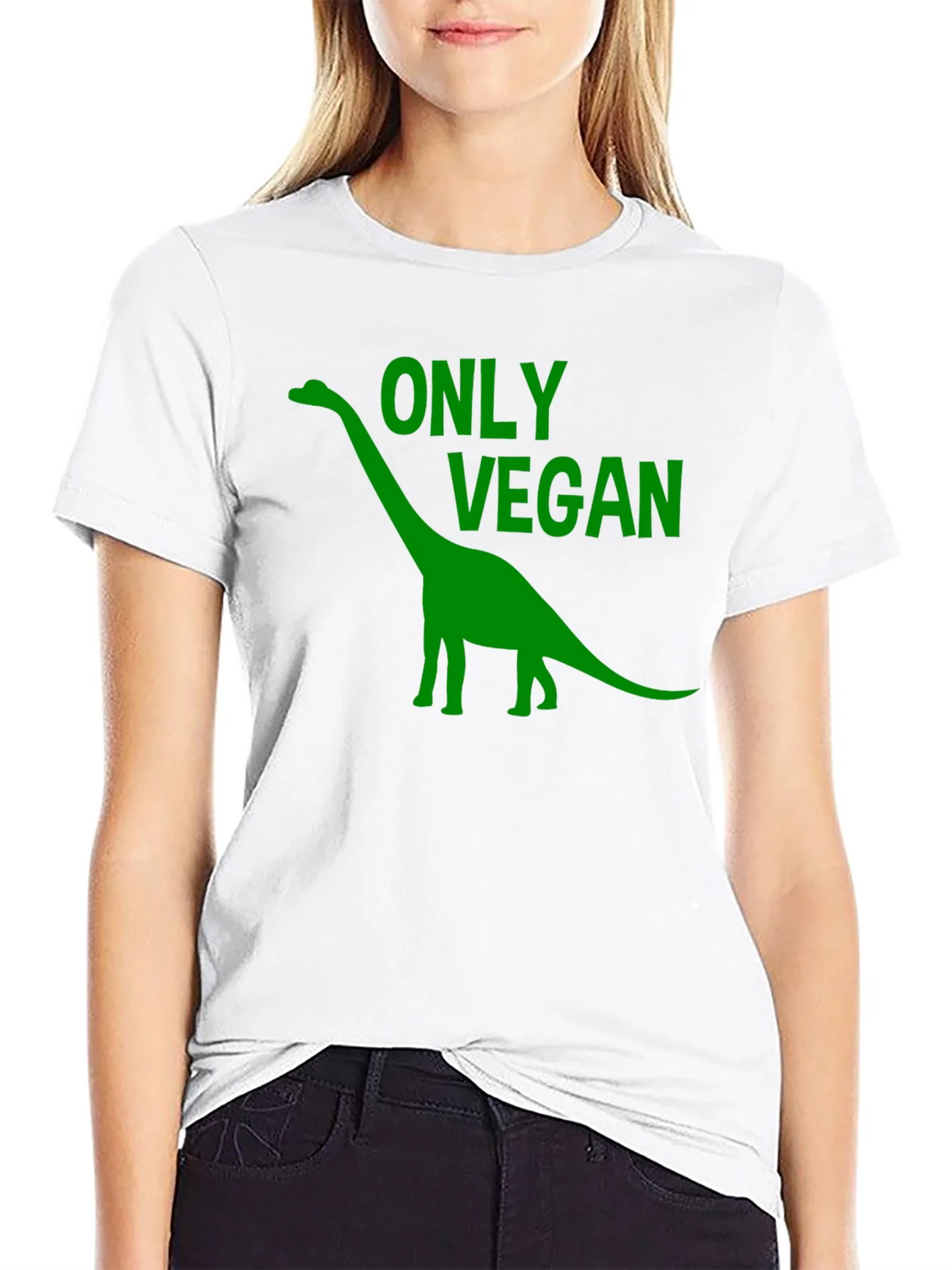 Vegan Dinosaur T-Shirt - Black Cotton Tee product image 8