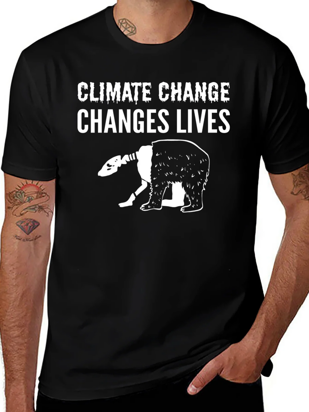 Climate Change Bear Graphic T-Shirt product image 1