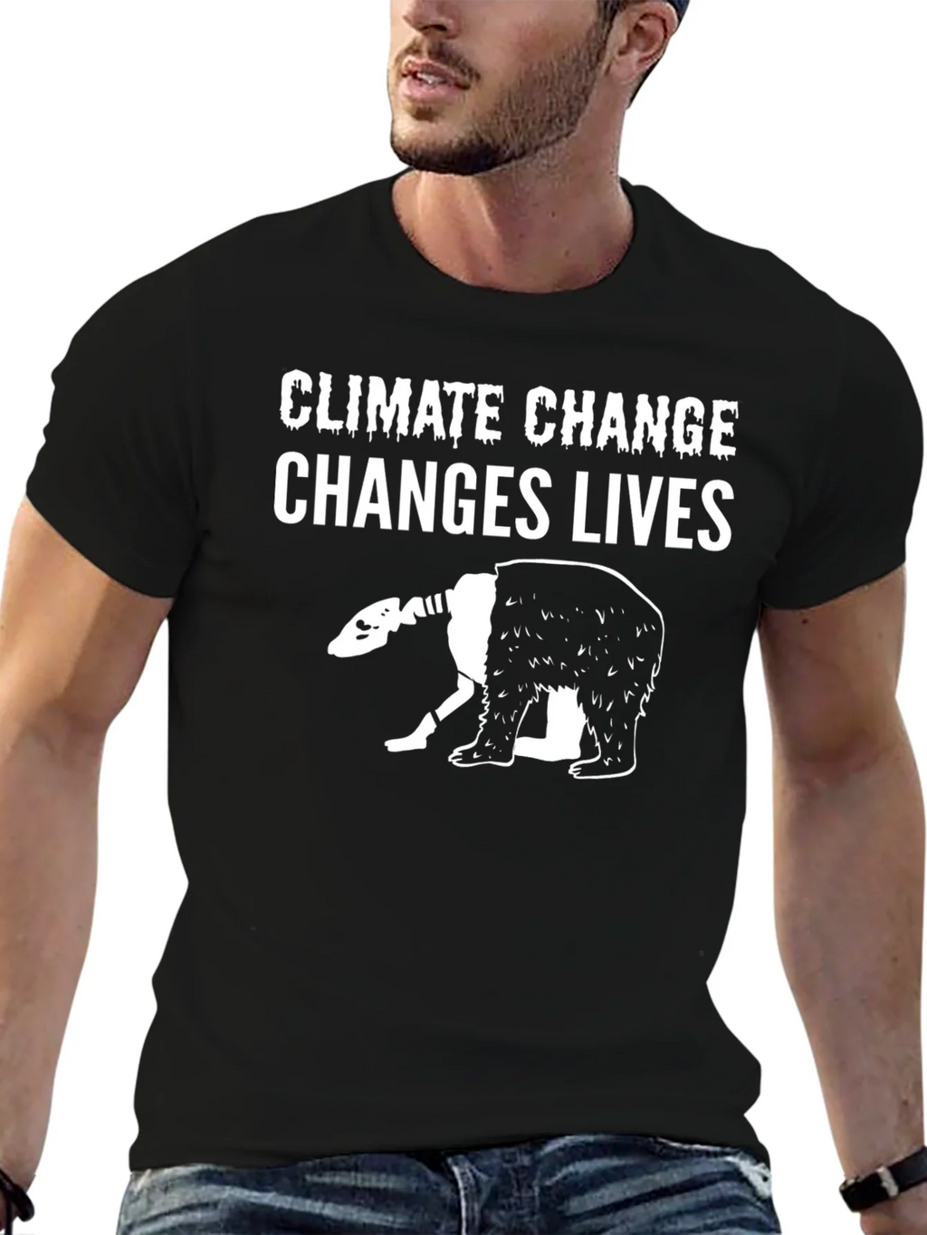 Climate Change Bear Graphic T-Shirt product image 6