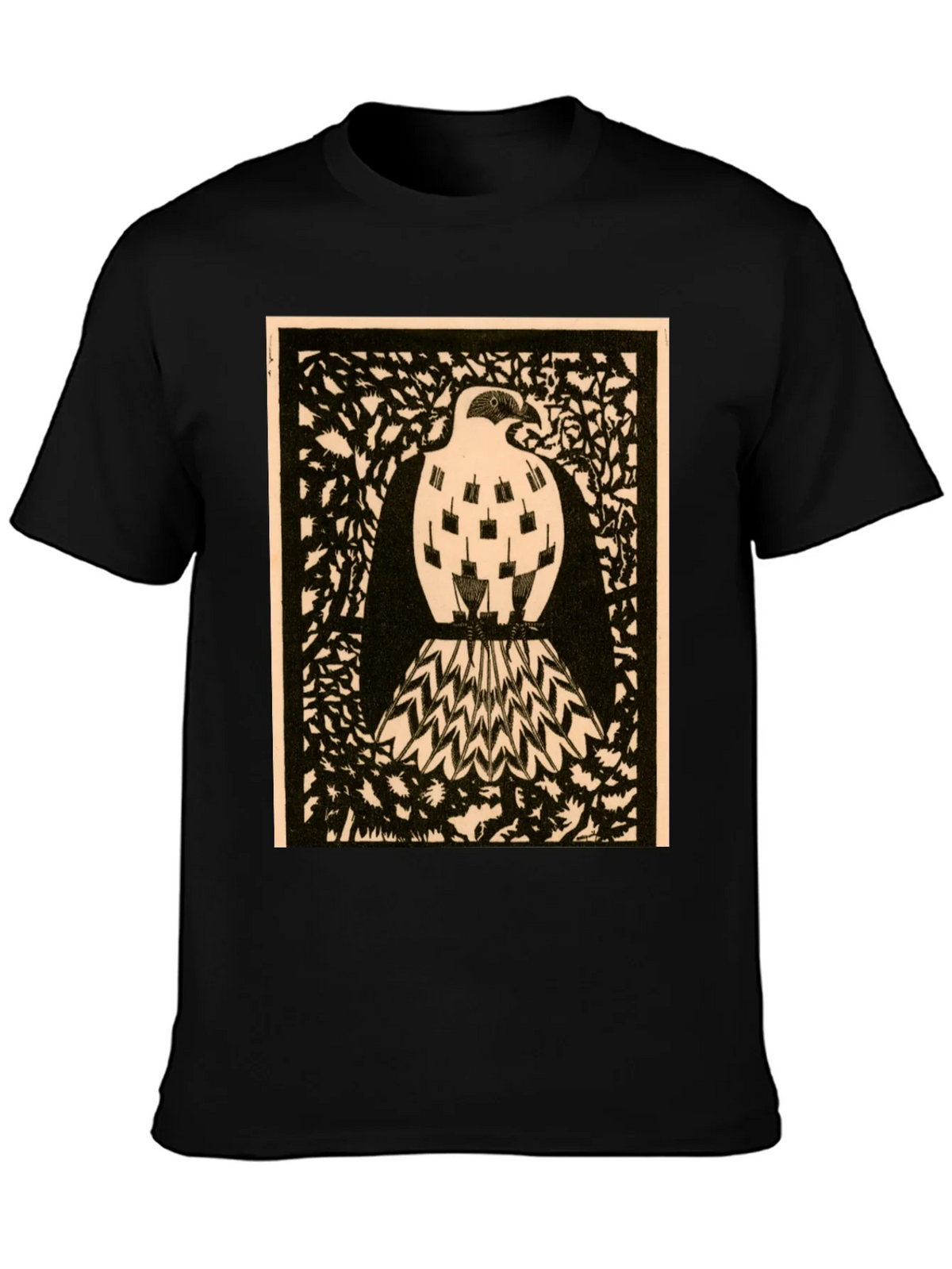 Abstract Bird Graphic Print Black Tee product image 3