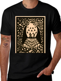 Abstract Bird Graphic Print Black Tee product image 1