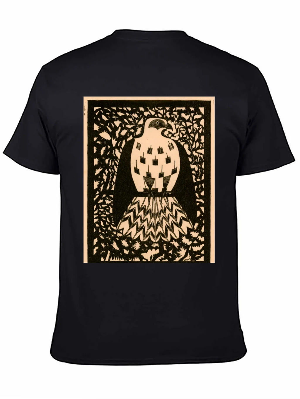 Abstract Bird Graphic Print Black Tee product image 4