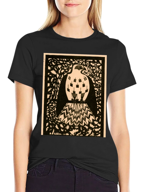 Abstract Bird Graphic Print Black Tee product image 2
