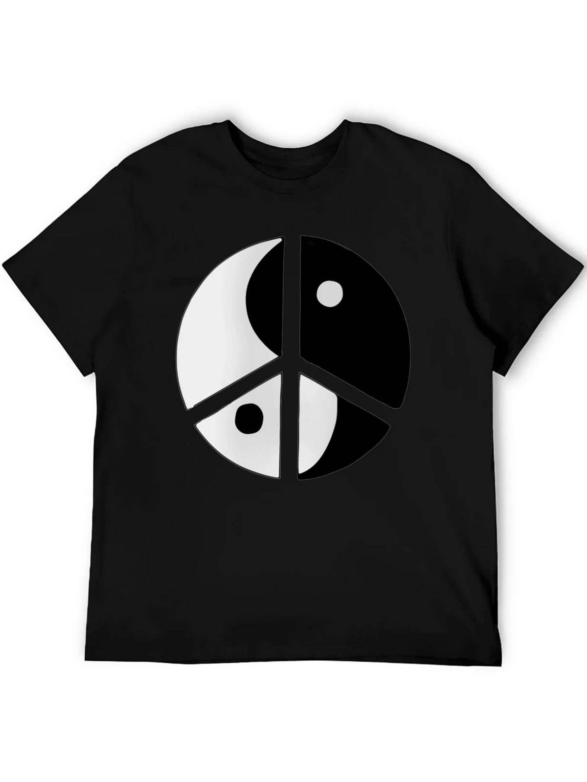 Yin Yang Peace Sign Black T-Shirt product image 5
