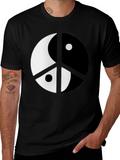Yin Yang Peace Sign Black T-Shirt product image 1