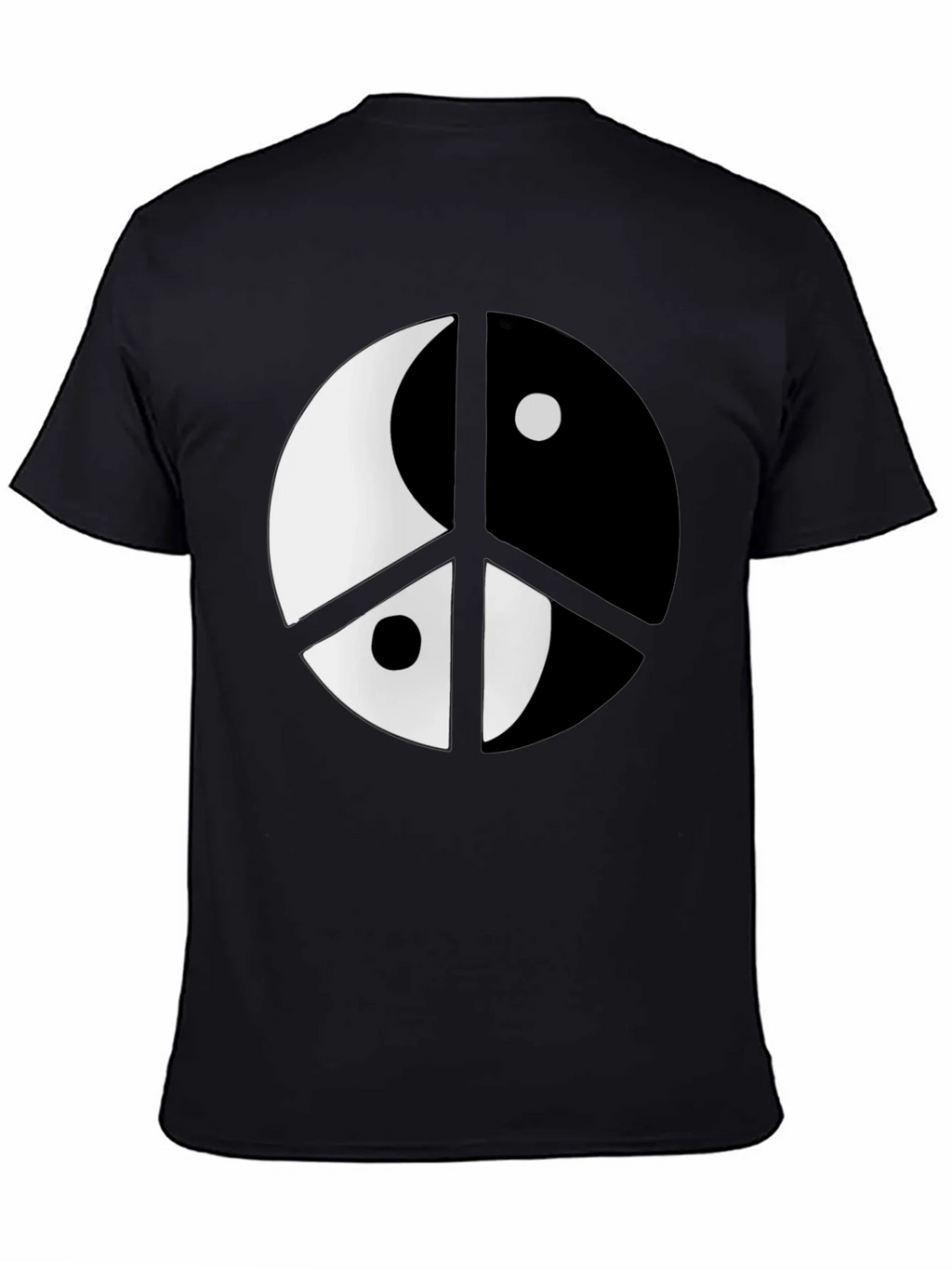Yin Yang Peace Sign Black T-Shirt product image 4