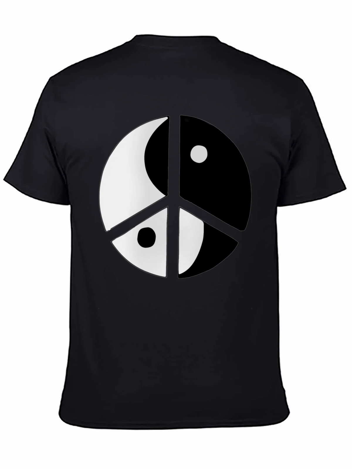 Yin Yang Peace Sign Black T-Shirt product image 4