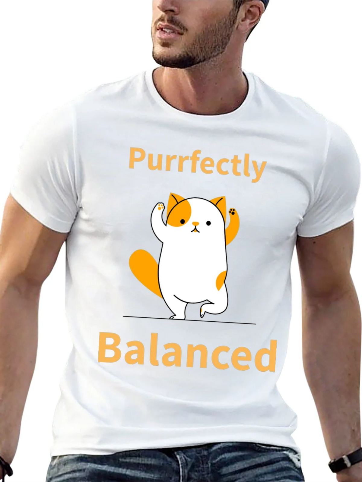 Purrfectly Balanced Yoga Cat Graphic T-Shirt product image 12