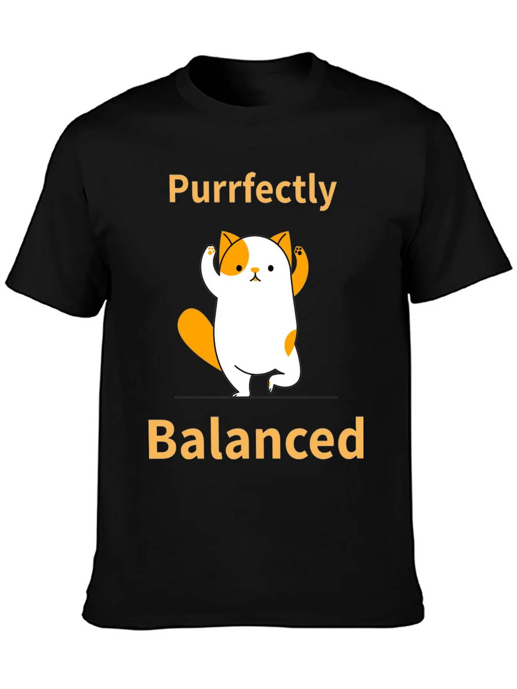 Purrfectly Balanced Yoga Cat Graphic T-Shirt product image 3