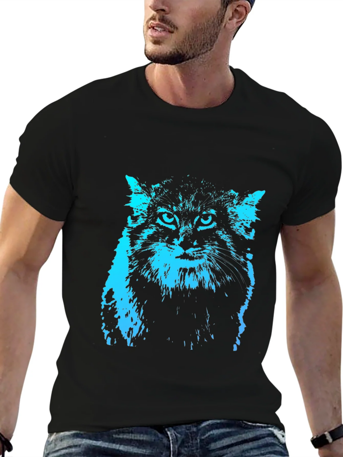 Cool Cat Graphic Tee - Black T-Shirt product image 6
