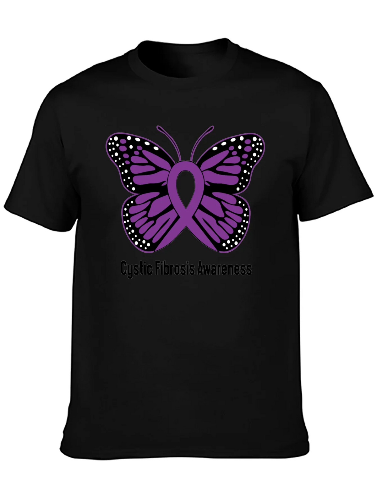 Cystic Fibrosis Awareness Butterfly Ribbon T-Shirt product image 3