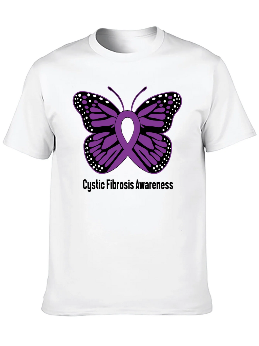 Cystic Fibrosis Awareness Butterfly Ribbon T-Shirt product image 9