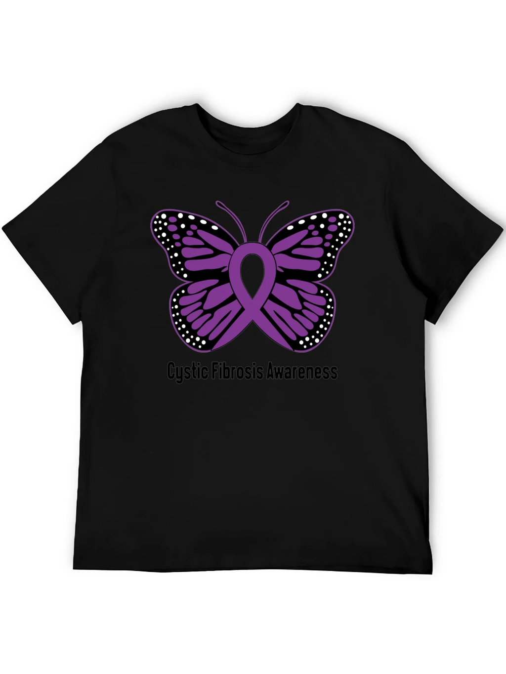 Cystic Fibrosis Awareness Butterfly Ribbon T-Shirt product image 5