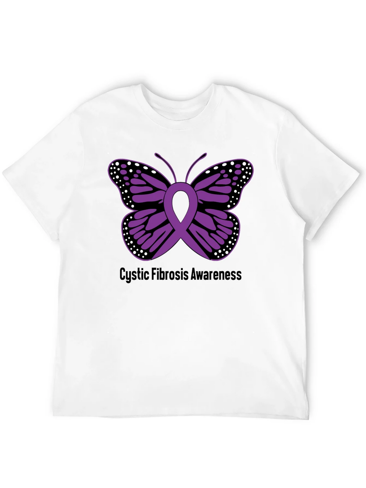 Cystic Fibrosis Awareness Butterfly Ribbon T-Shirt product image 11