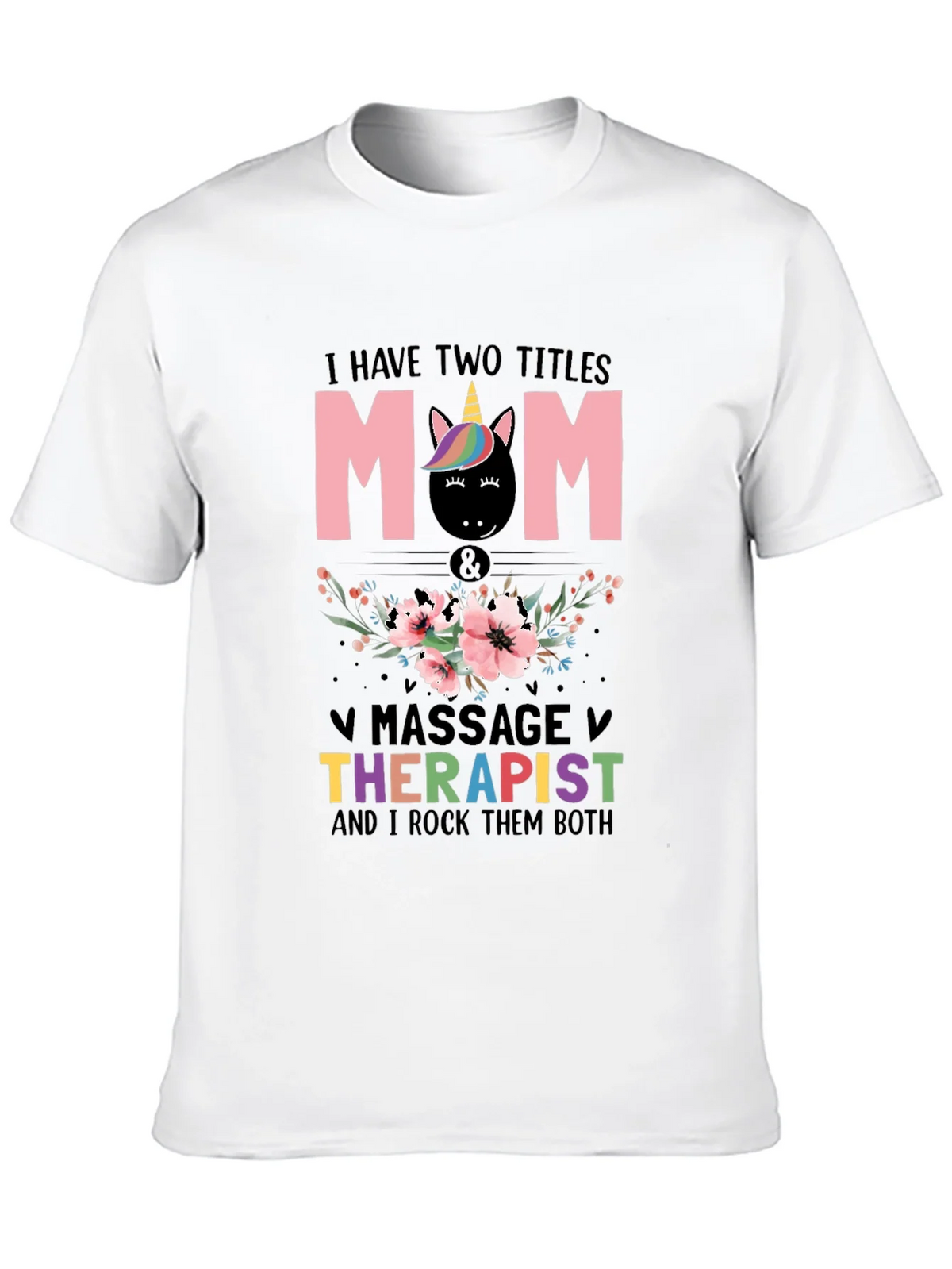 Mom Massage Therapist Unicorn T-Shirt product image 7