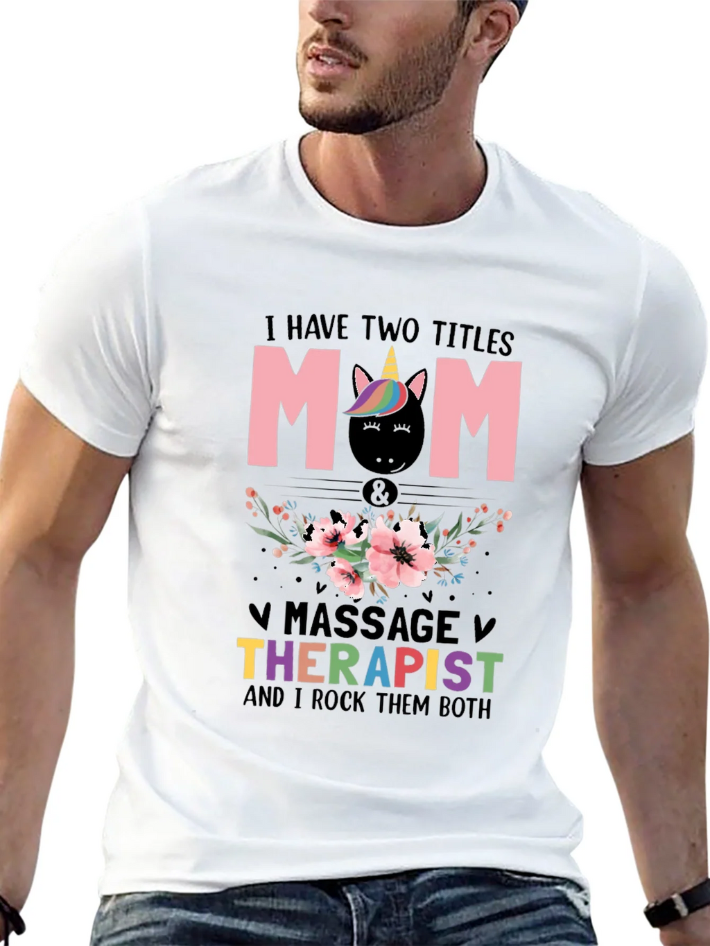 Mom Massage Therapist Unicorn T-Shirt product image 9