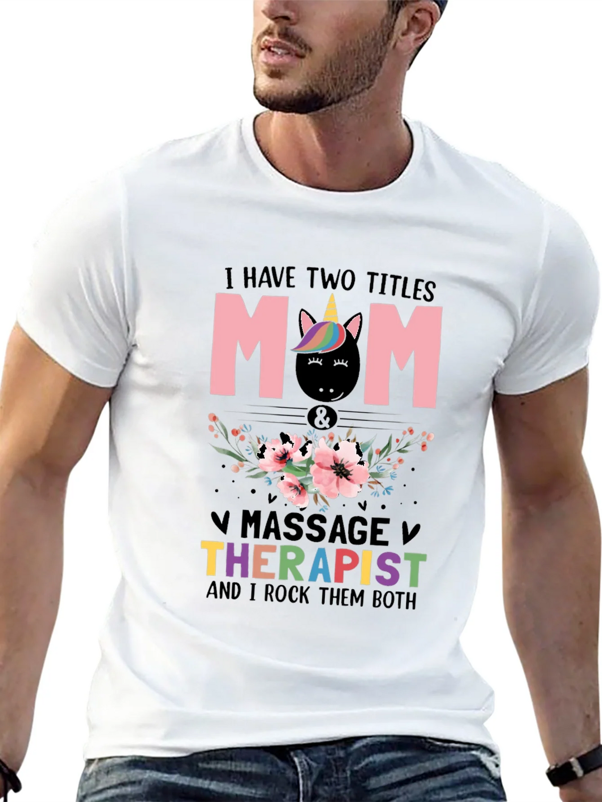 Mom Massage Therapist Unicorn T-Shirt product image 9