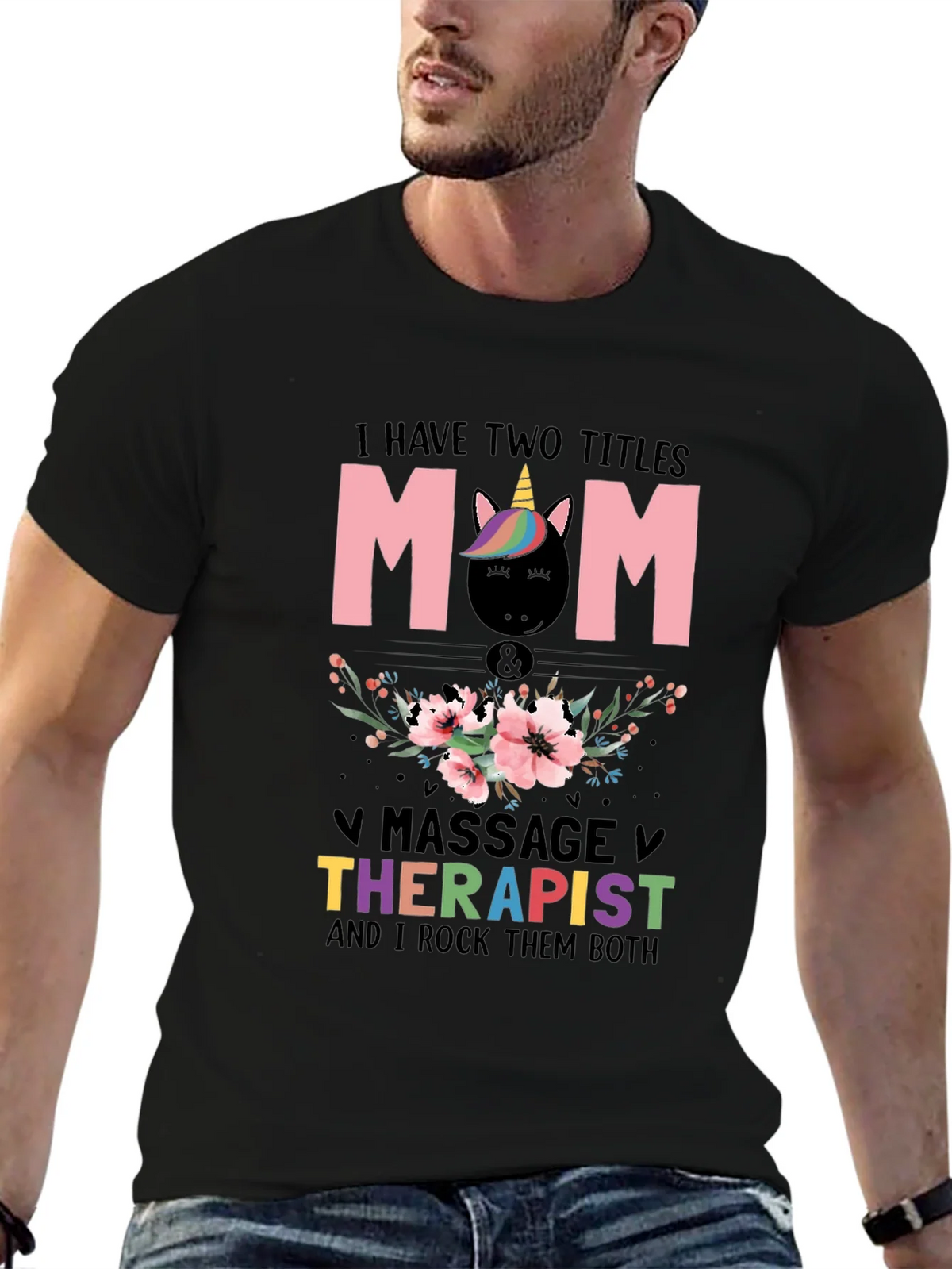 Mom Massage Therapist Unicorn T-Shirt product image 4