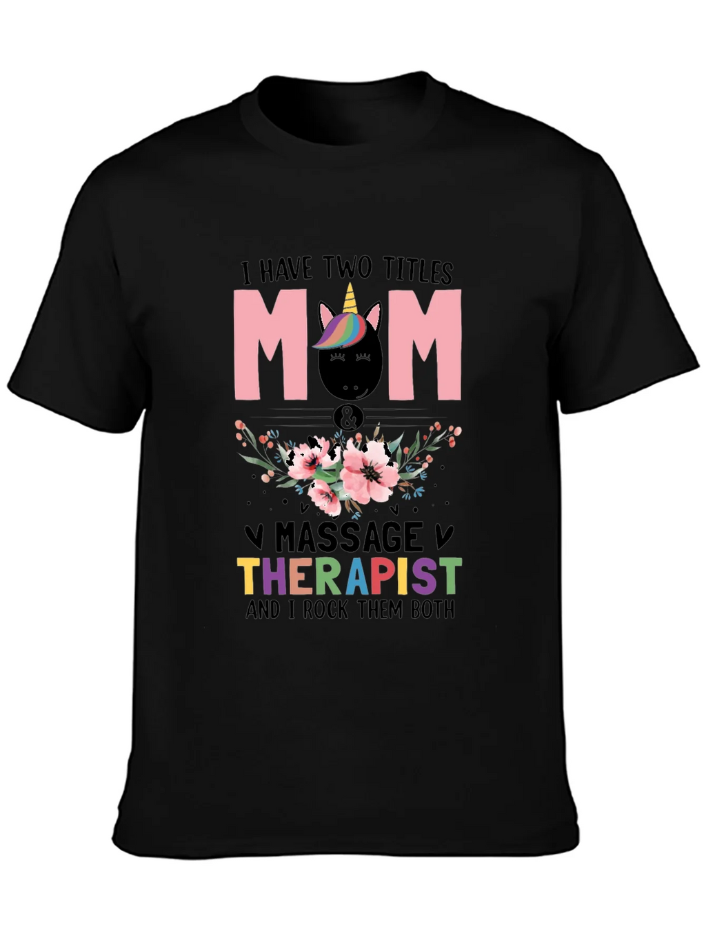 Mom Massage Therapist Unicorn T-Shirt product image 2