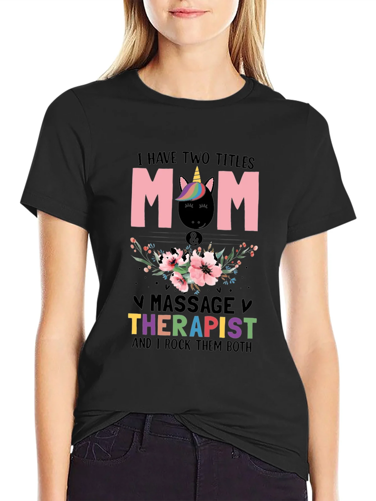 Mom Massage Therapist Unicorn T-Shirt product image 1