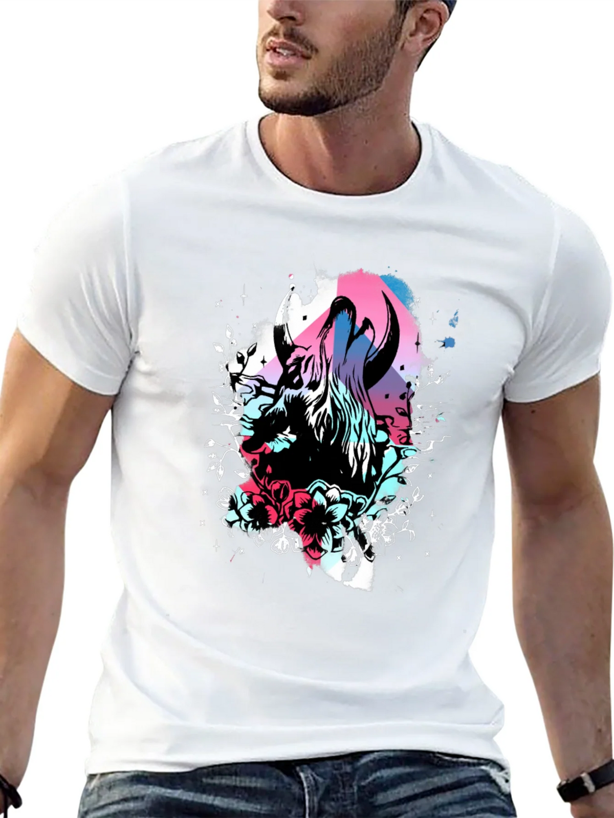 Floral Bull Graphic Tee - Unique Design Soft Cotton product image 10