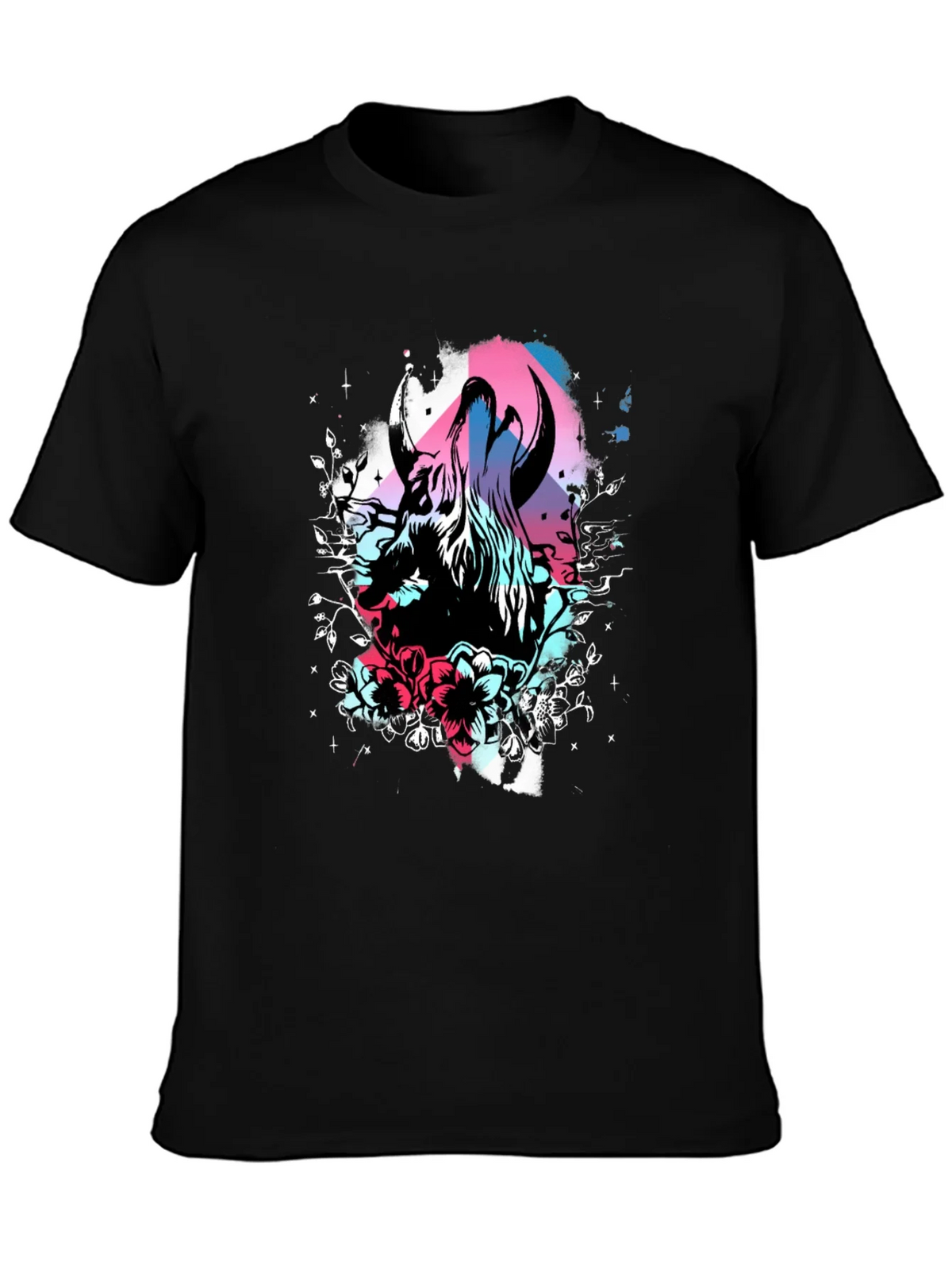 Floral Bull Graphic Tee - Unique Design Soft Cotton product image 3