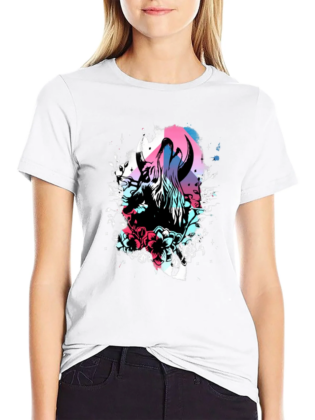 Floral Bull Graphic Tee - Unique Design Soft Cotton product image 7