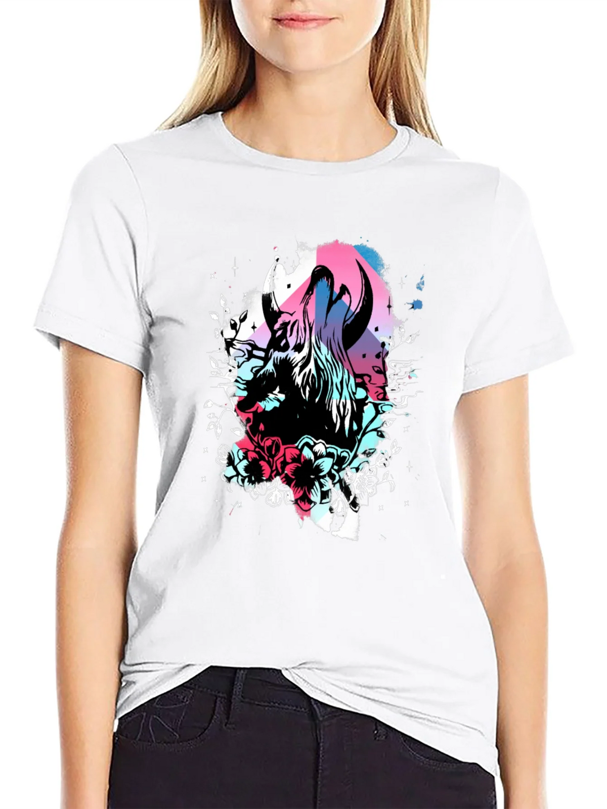 Floral Bull Graphic Tee - Unique Design Soft Cotton product image 7