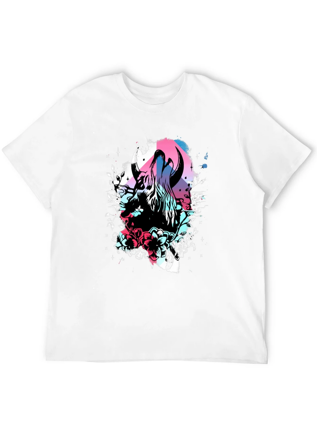 Floral Bull Graphic Tee - Unique Design Soft Cotton product image 9