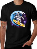 Astronaut Surfing Wave Graphic T-Shirt product image 1