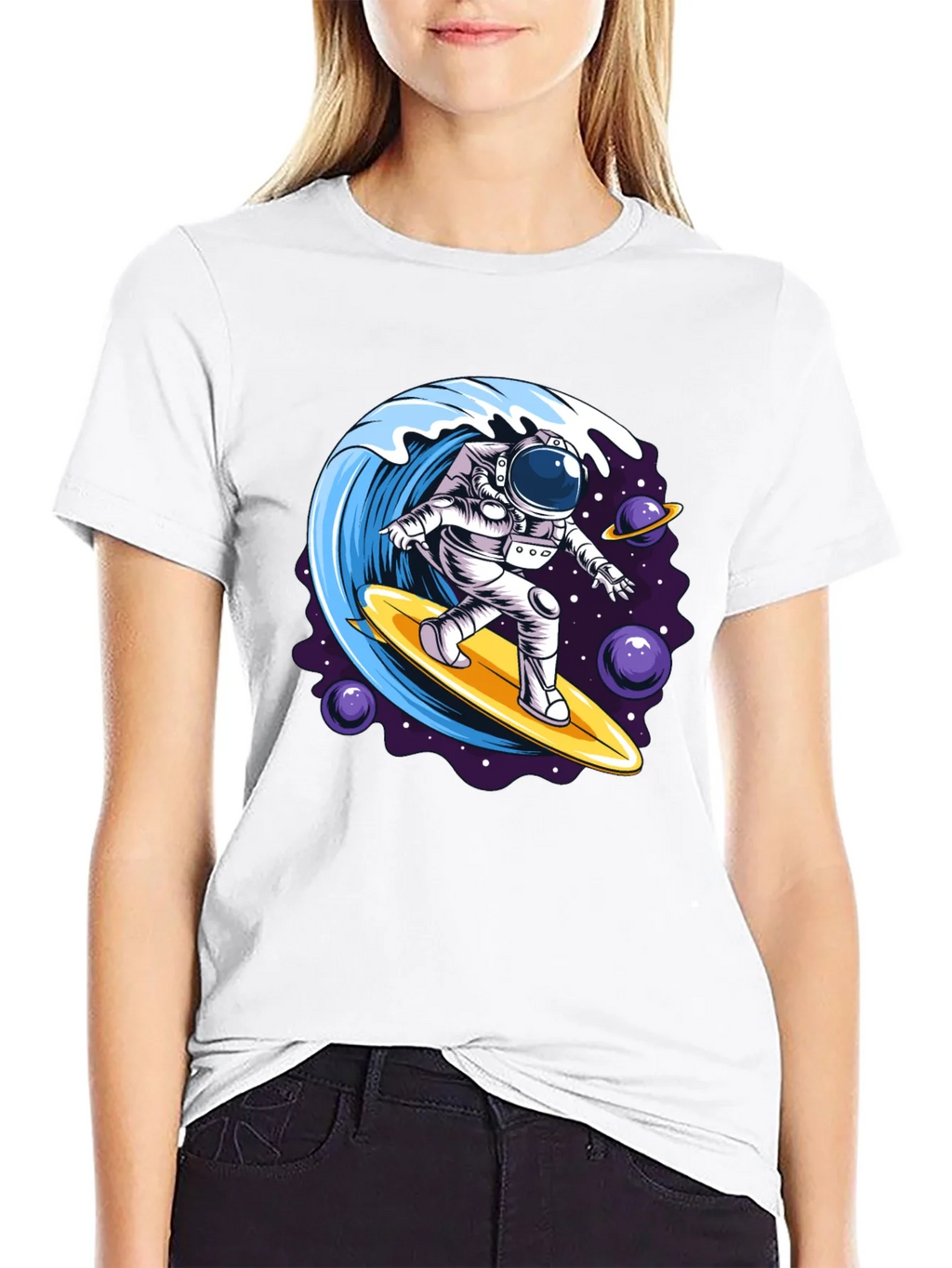 Astronaut Surfing Wave Graphic T-Shirt product image 4