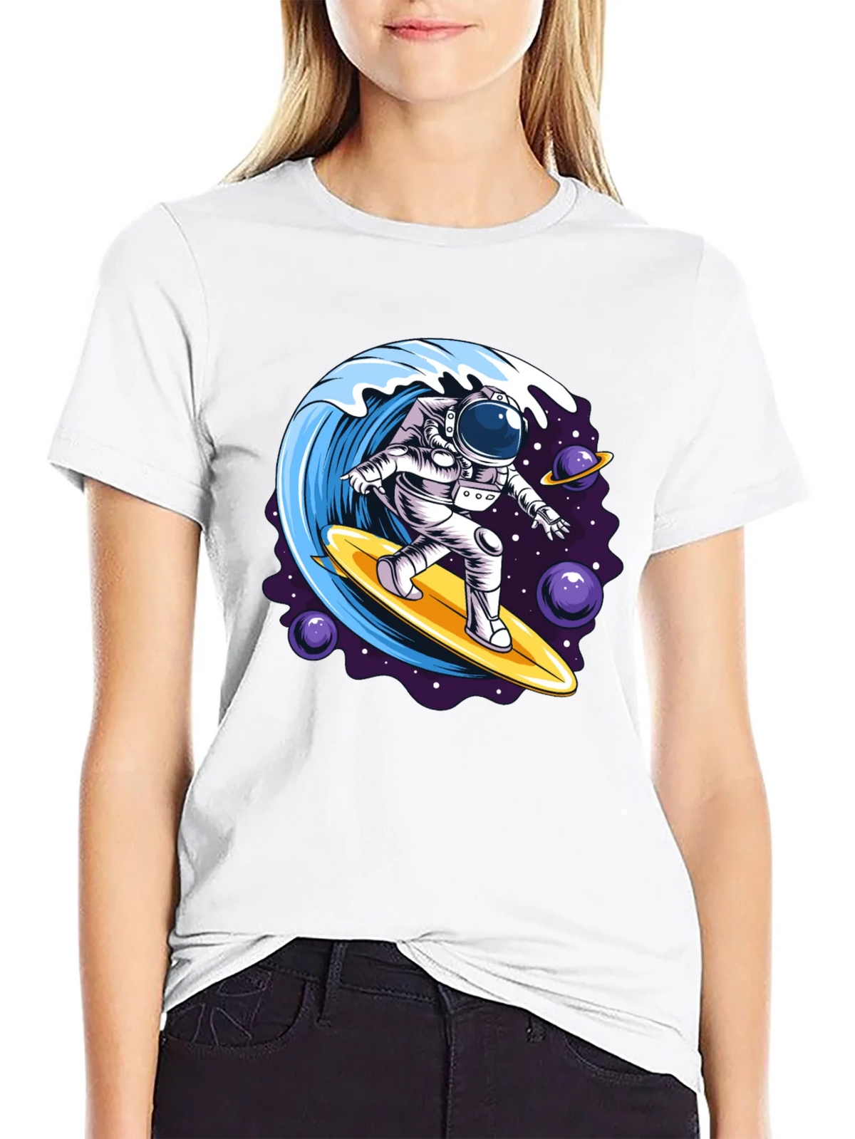 Astronaut Surfing Wave Graphic T-Shirt product image 4