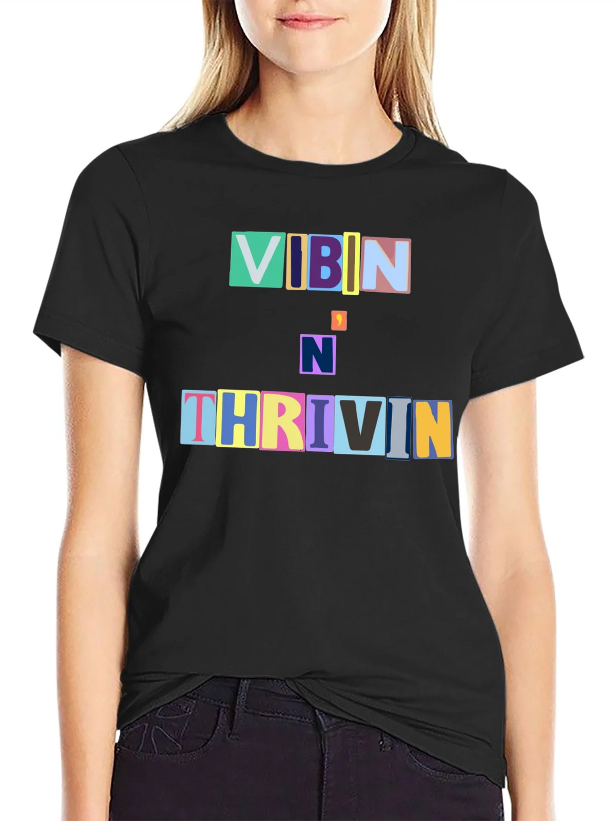 Vibin N Thrivin Graphic Tee - Trendy Design product image 2