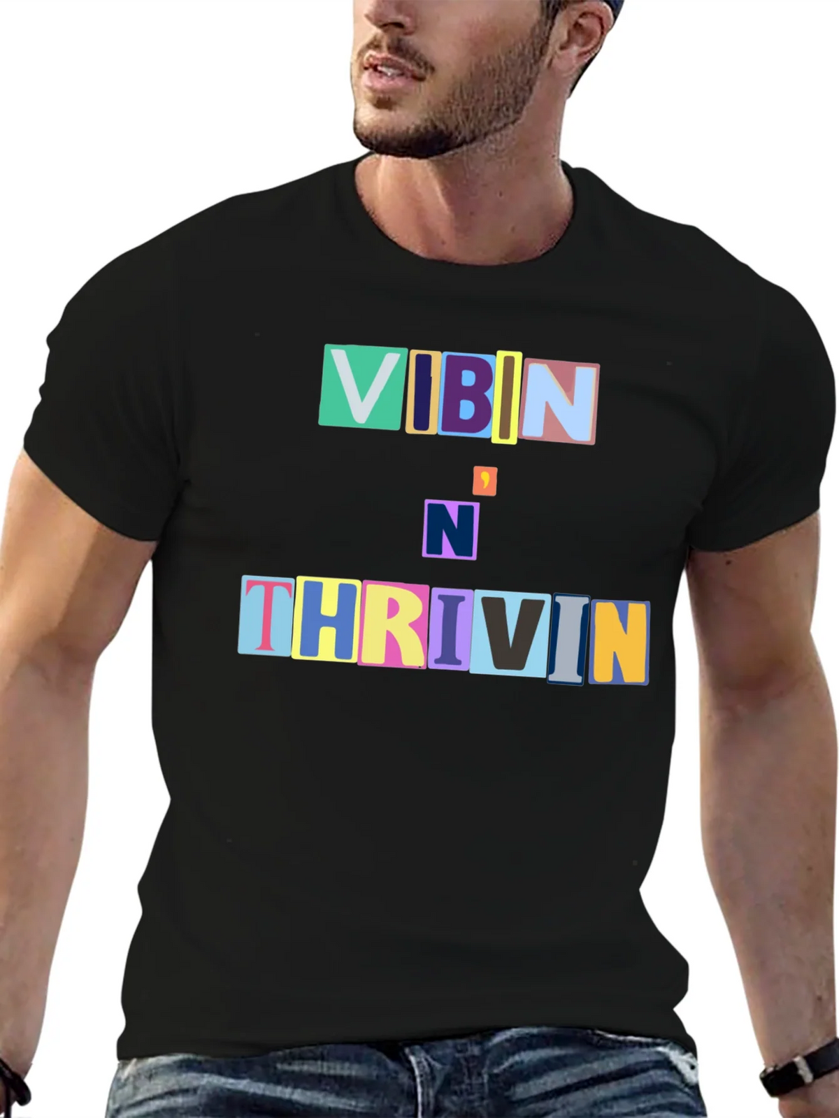 Vibin N Thrivin Graphic Tee - Trendy Design product image 6