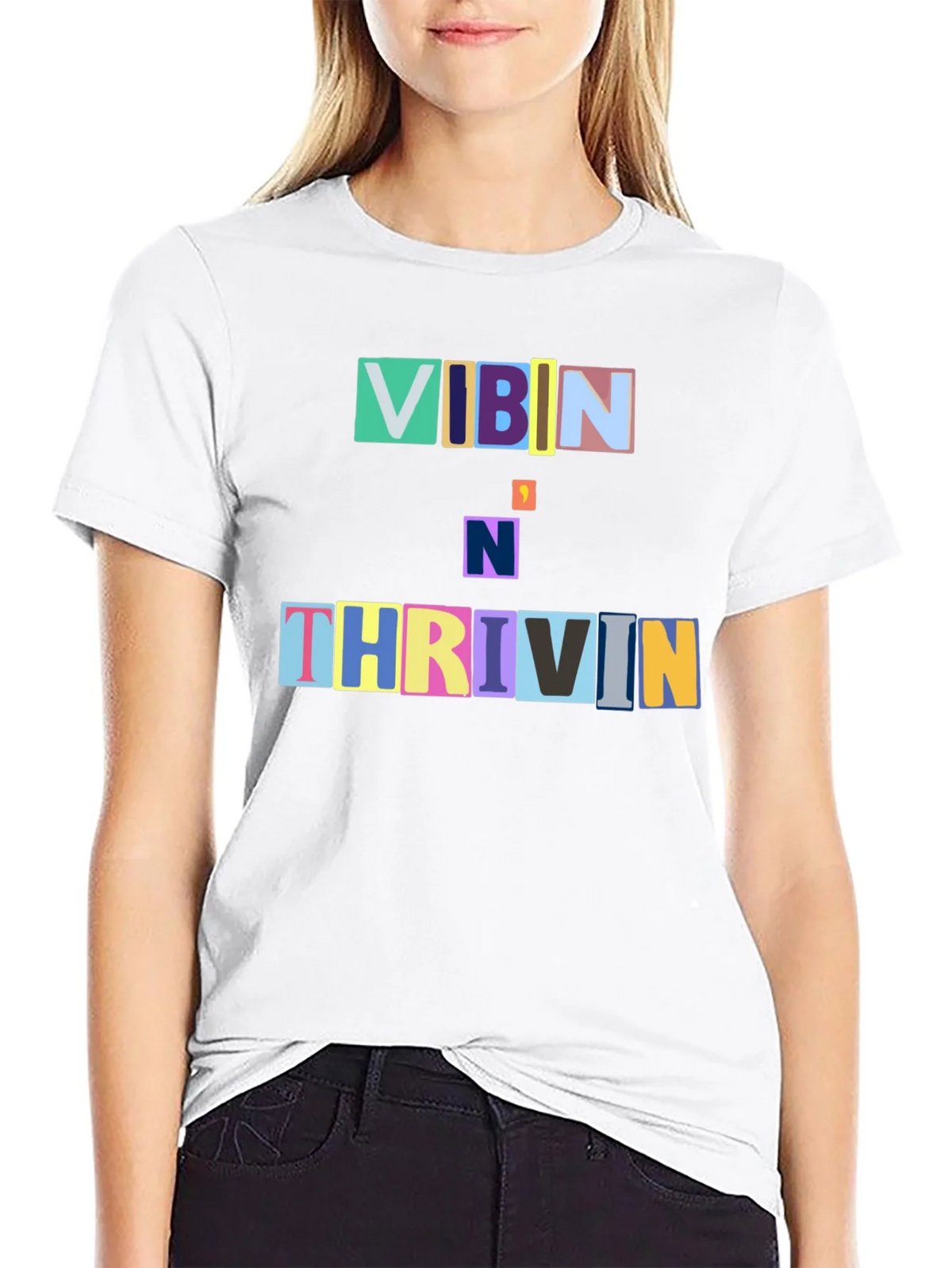 Vibin N Thrivin Graphic Tee - Trendy Design product image 8